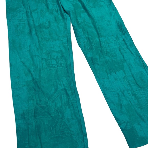 Vintage Teal Pierre Lamonte Rayon Pants | Wide Leg | Size M 29” Waist - Picture 2 of 8